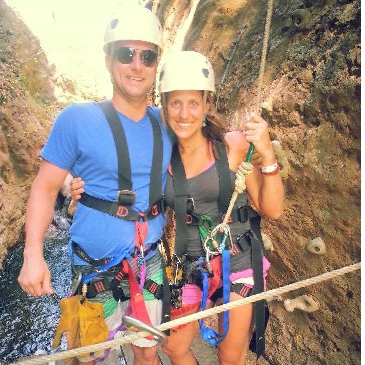 Our first big trip together to Costa Rica! We were rock climbing.