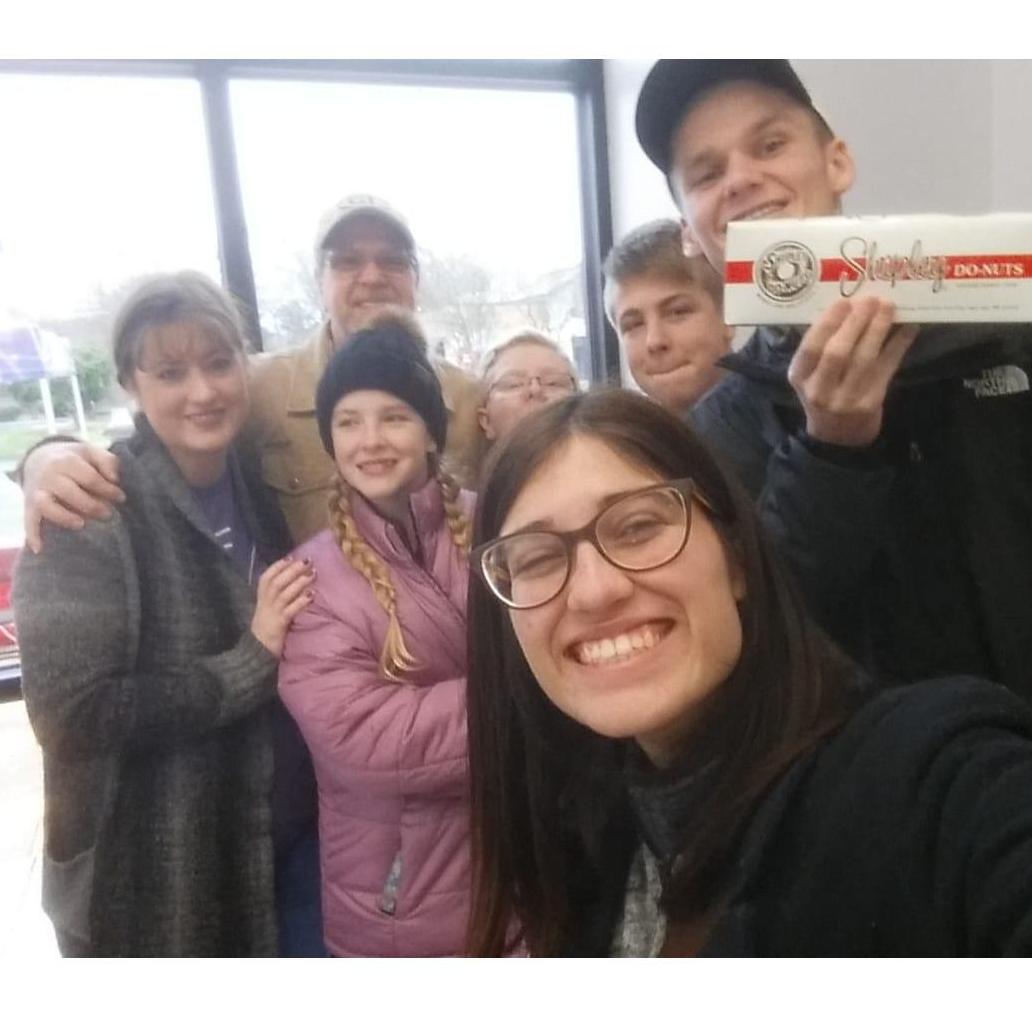 February 2019: Opening day at the new Shipley Do-Nuts location in Nacogdoches and ran into the amazing Sparks family!