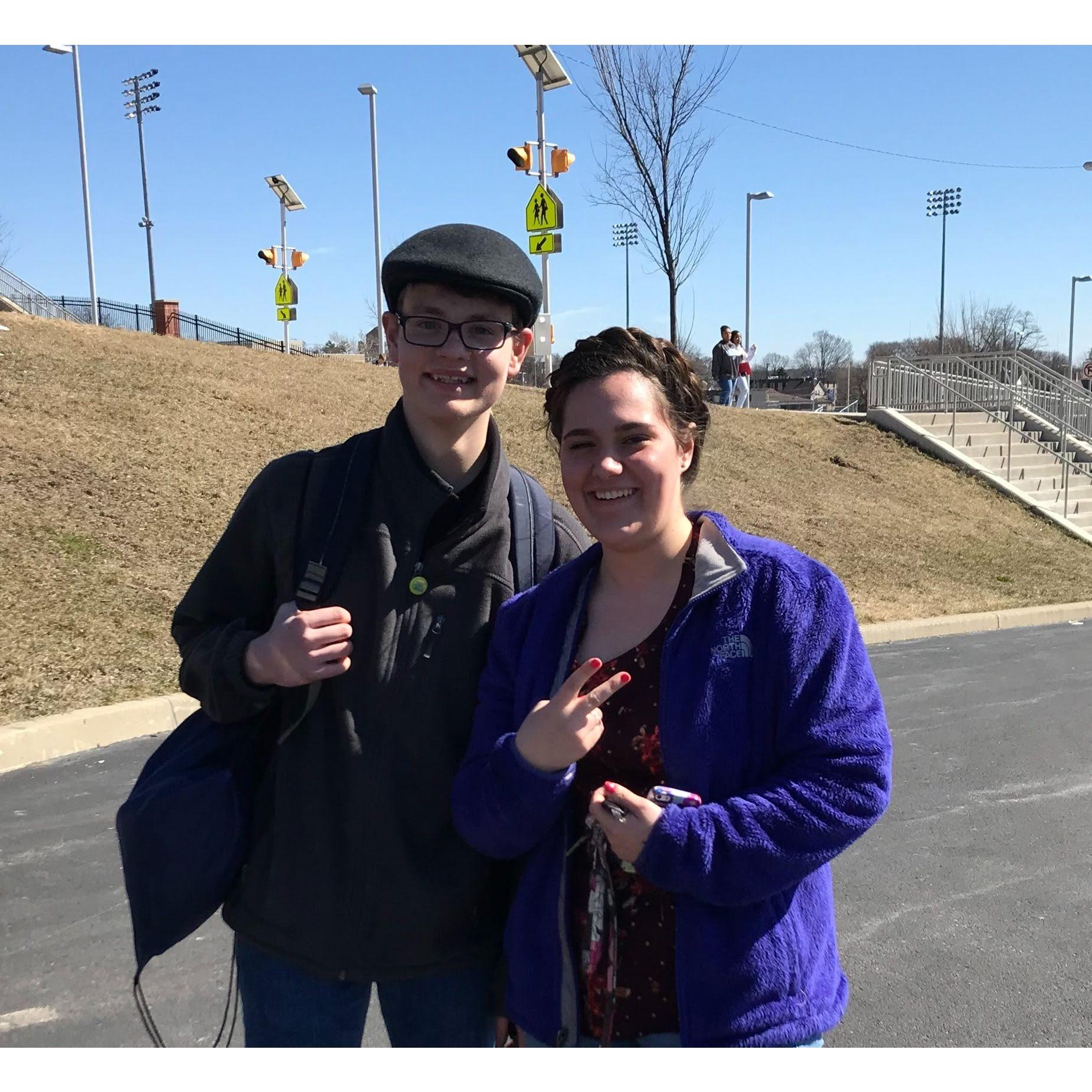 Our first picture together, March 2018.