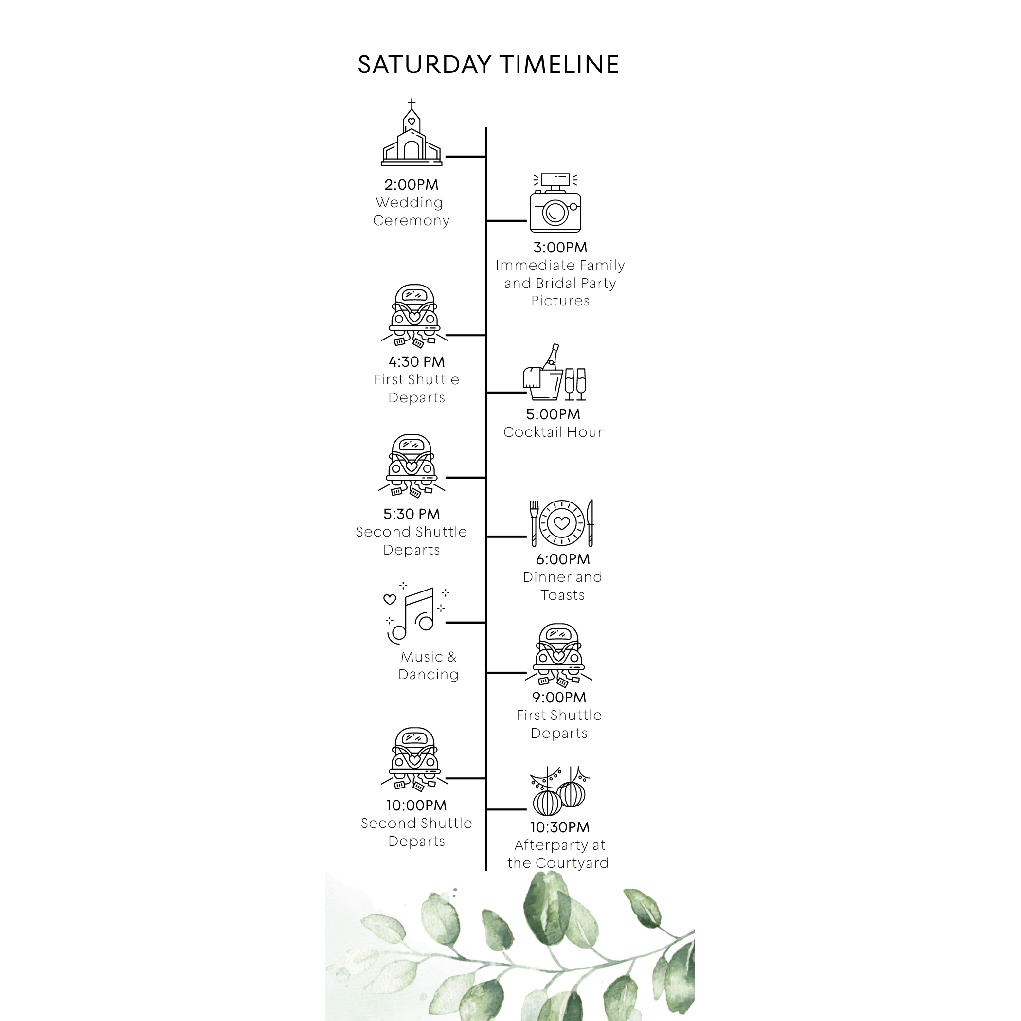 Saturday's Schedule of Events