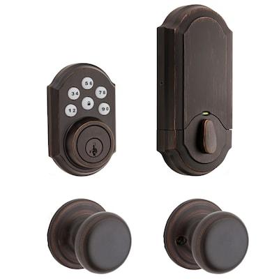 Kwikset  Electronics SmartCode Deadbolts Touchpad Venetian Bronze Single Cylinder Smartkey Electronic Deadbolt Lighted Keypad