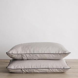 Piped Linen Pillowcase, Set of 2
