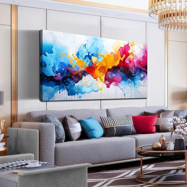 Alsingbago Colorful Abstract Canvas Wall Art for Living Room Bedroom Home Office Modern Wall Decor Blue Orange Pink Gray Abstract Picture Ready to Hang Size 30x60
