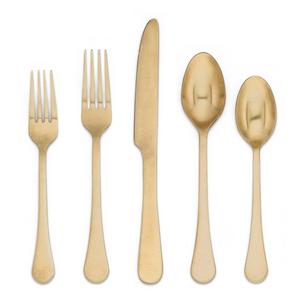 Cambridge® Katni Rumbled 20-Piece Flatware Set in Brass