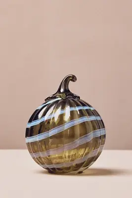 Swirl Decorative Glass Pumpkin