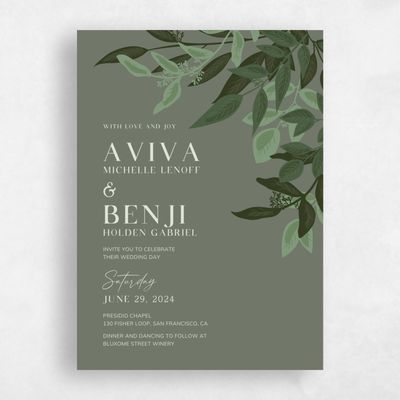Green Greenery Wedding Invitation - Summerlin Corner