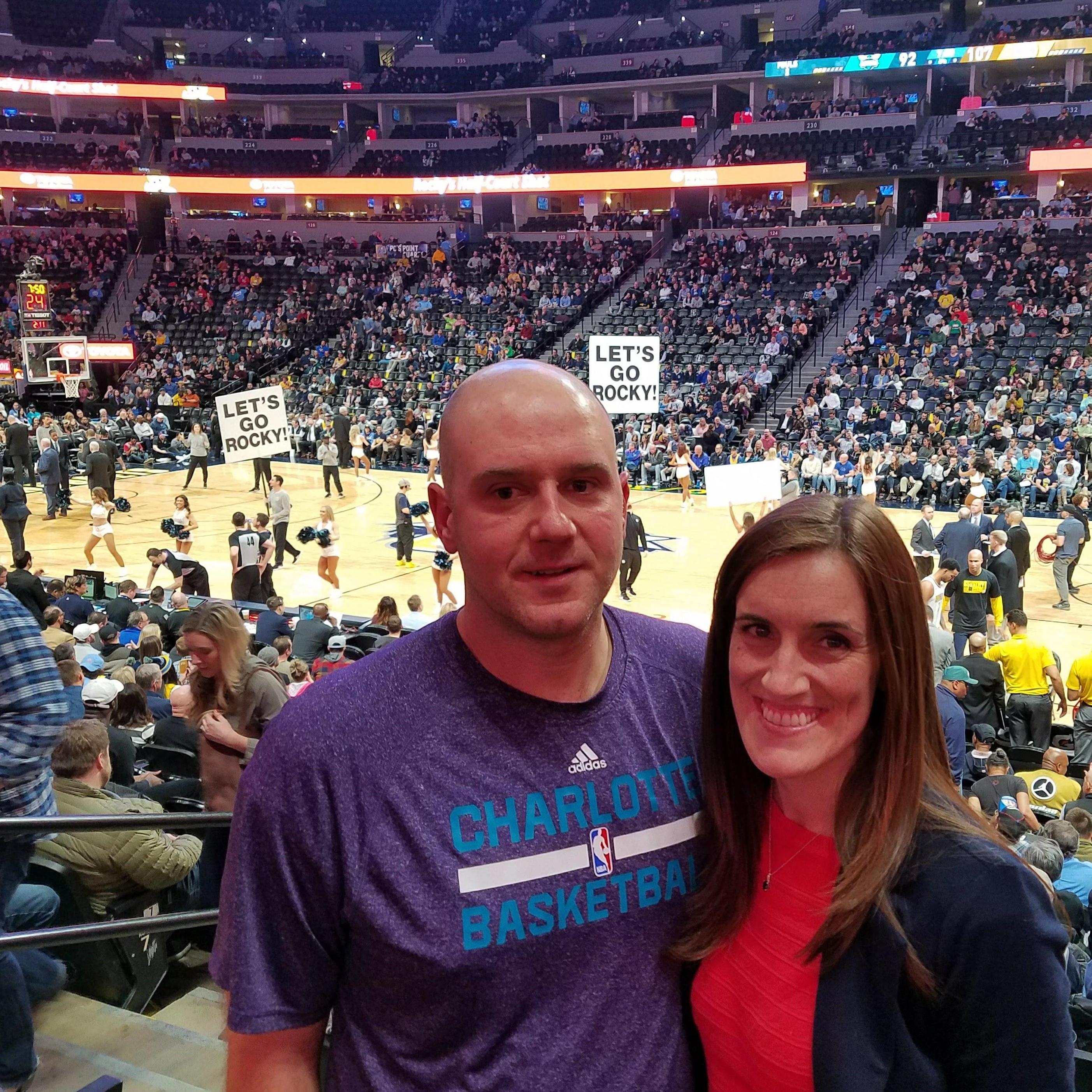 Nuggets vs Hornets at the Pepsi Center...I guess we like going to sporting events :)