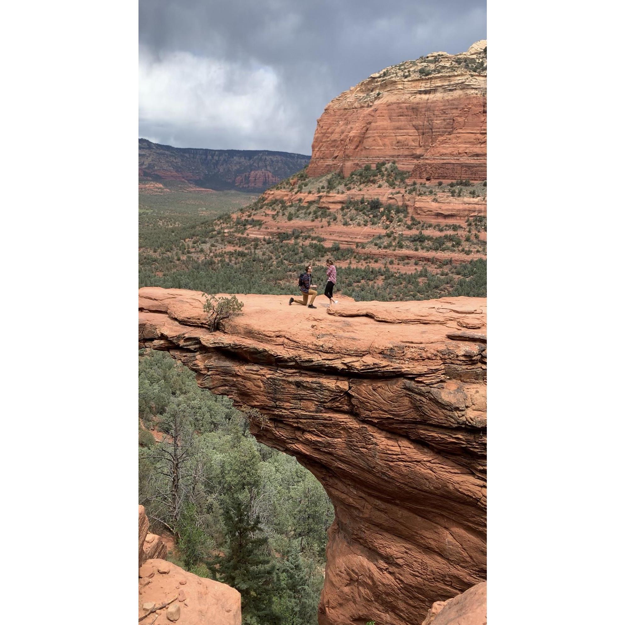 We got engaged on Devil's Bridge in Sedona, AZ!