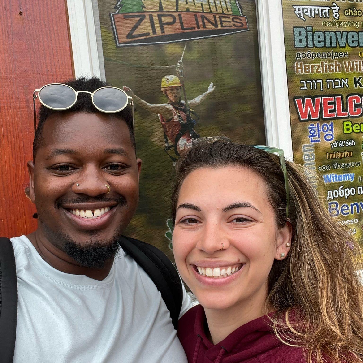Ziplining through the Smokey Mountains together