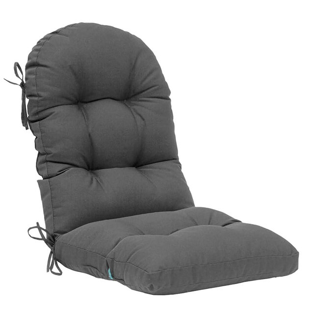 QILLOWAY Indoor/Outdoor High Back Chair Cushion for Adirondack,Spring/Summer Seasonal All Weather Replacement Rocking Chair Cushions. (1 Piece, Dark Grey)