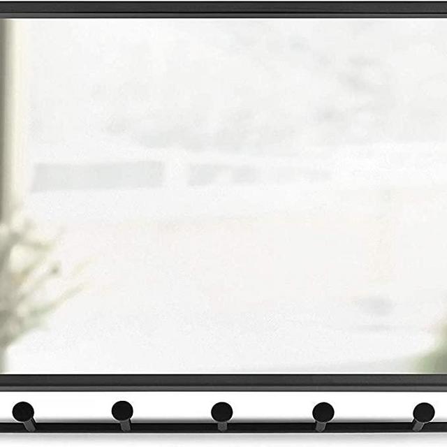 Umbra 1012828-040 Cubiko Wall Mirror and Storage Unit with Open-Side Access, Black,8" Height