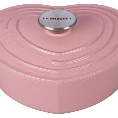 Le Creuset Hibiscus Enameled Cast Iron 1 Quart Shallow Heart Cocotte