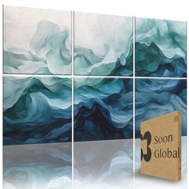 Soon Global Acoustical Wall Panels, 72 X 48 Inches Art Acoustic Panels, Decorative Acoustic Panels, Acoustic Wall Panels, Sound Absorbing Wall Art, Aqua Dreams