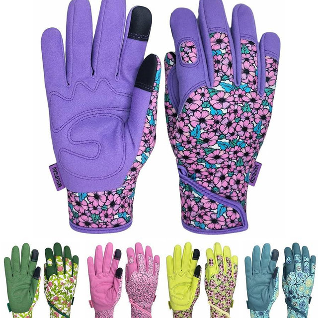 MSUPSAV Thorn Proof&Puncture Resistant Gardening Gloves with Grip,Garden Glove for Women, Leather Yard Work Gifts