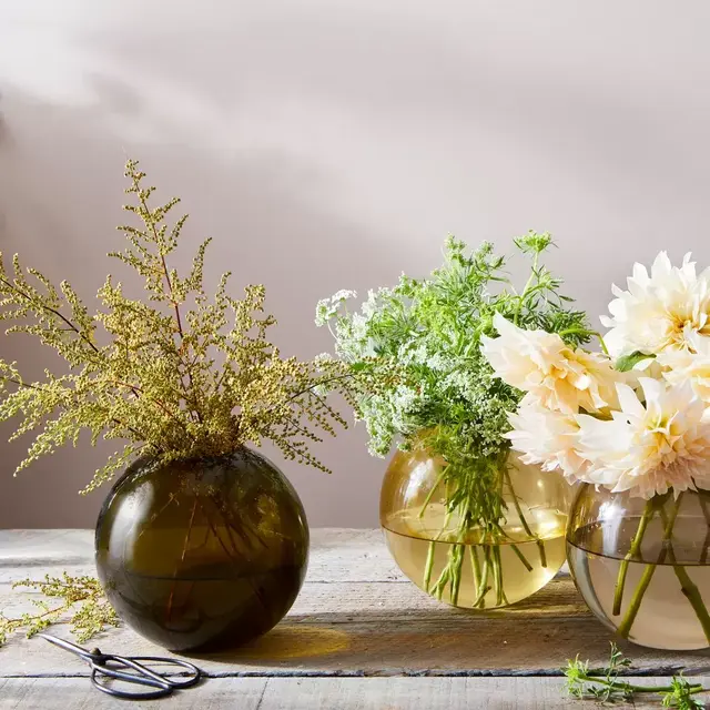 Hawkins New York Aurora Sphere Colored Glass Vase (Color: Olive)