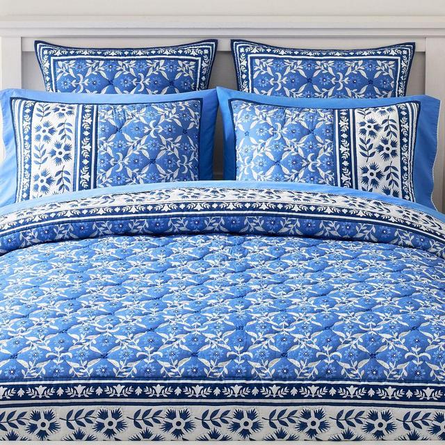 Mark D. Sikes Clementine Quilt, Blue Multi, King/Cal. King