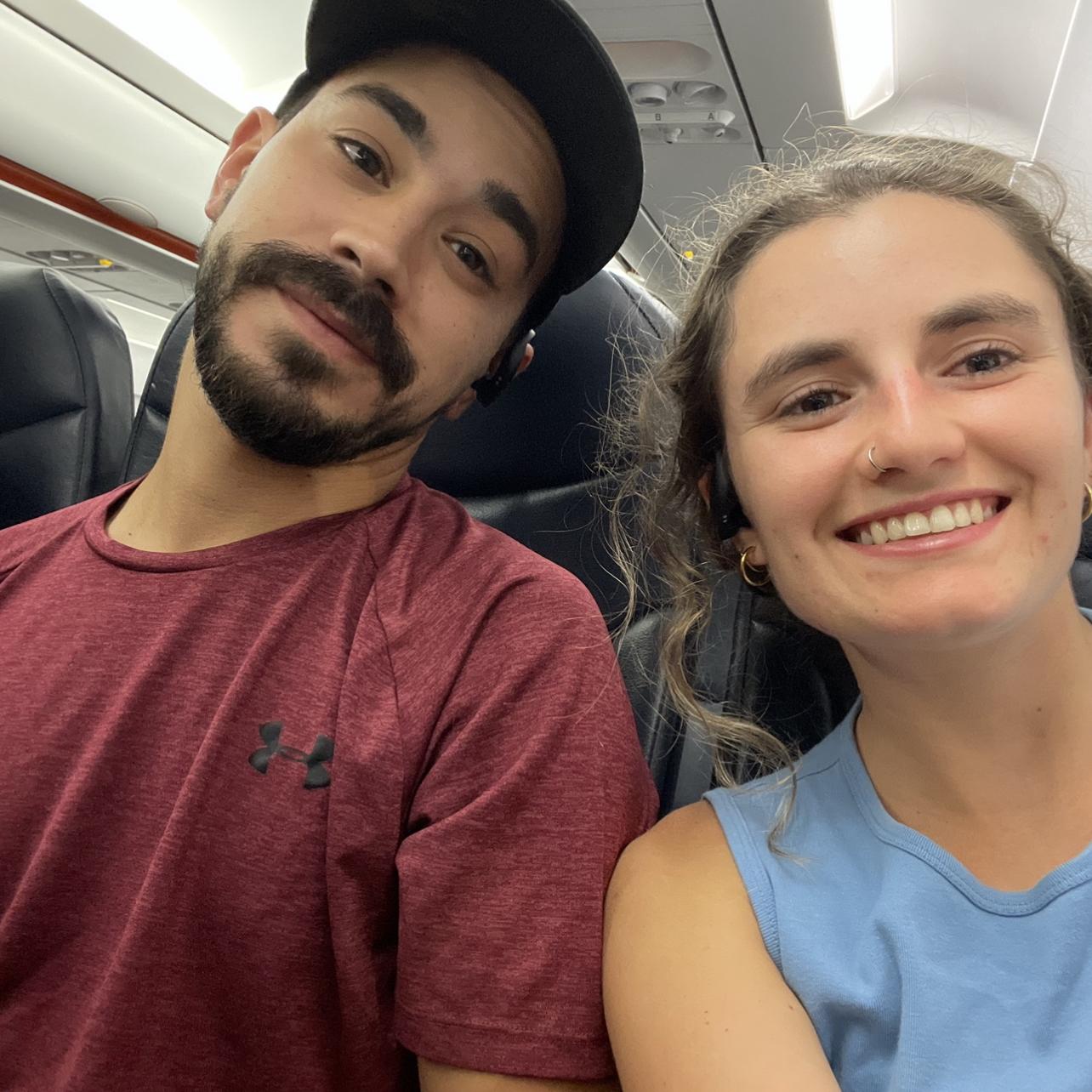 First flight together! To Asheville to visit Leena & Jacob. Nov 4, 2022.