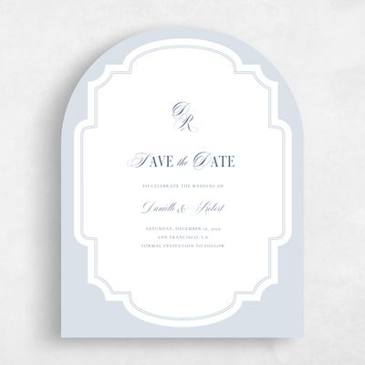 Blue Arch Wedding Save the Date - Marisol Portrait