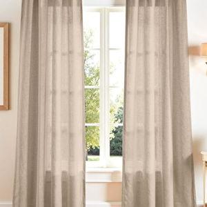 jinchan Taupe Linen Blend Curtains 72 inch Length 2 Panels for Bedroom Living Room, Light Filtering 50 inch Wide Farmhouse Drapes with Rod Pocket Back Tab(50W x 72L, Taupe)