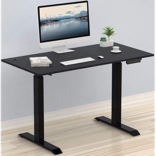 SHW Electric Height Adjustable Computer Desk, 48 x 24 Inches, Black