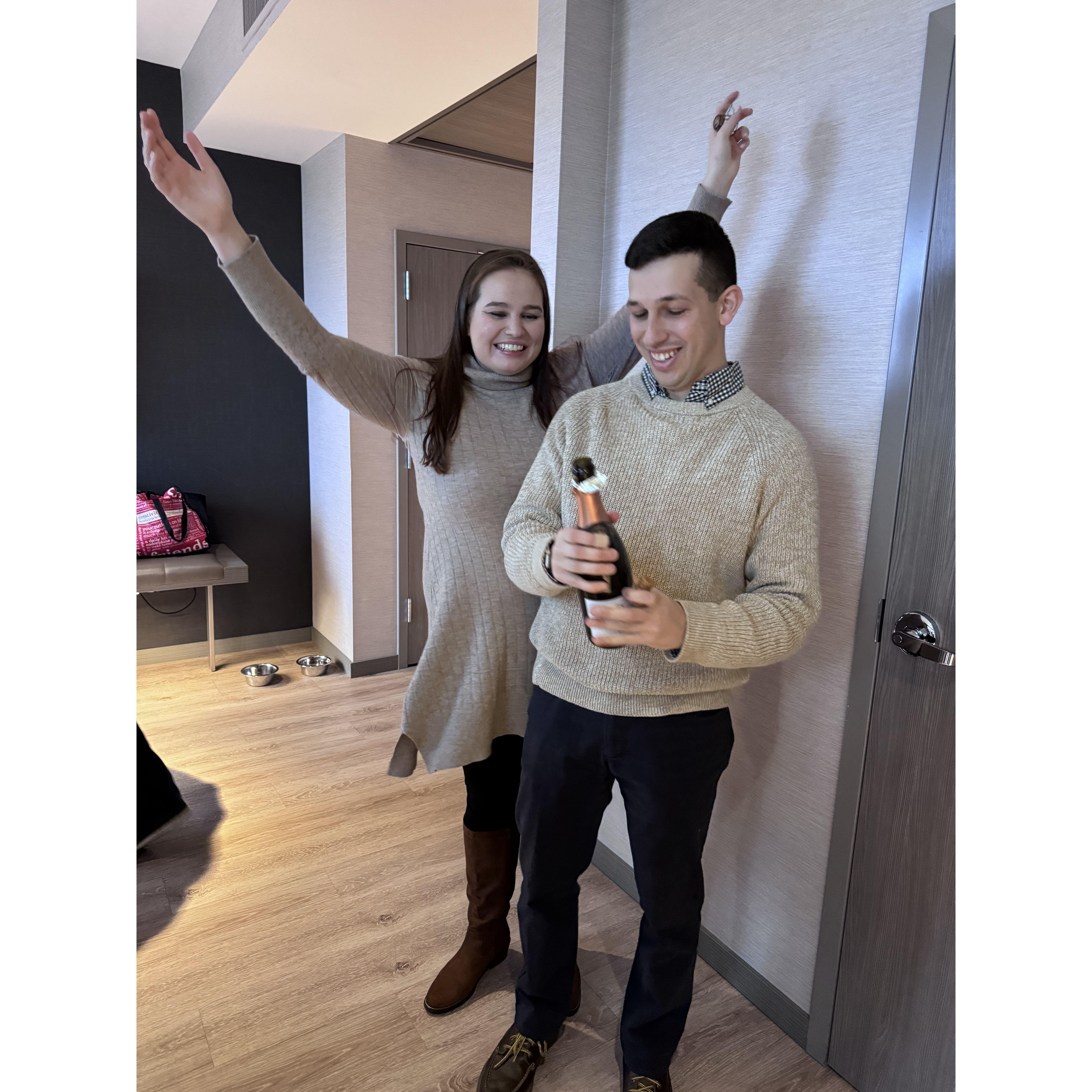 Celebrating the engagement in Portland!