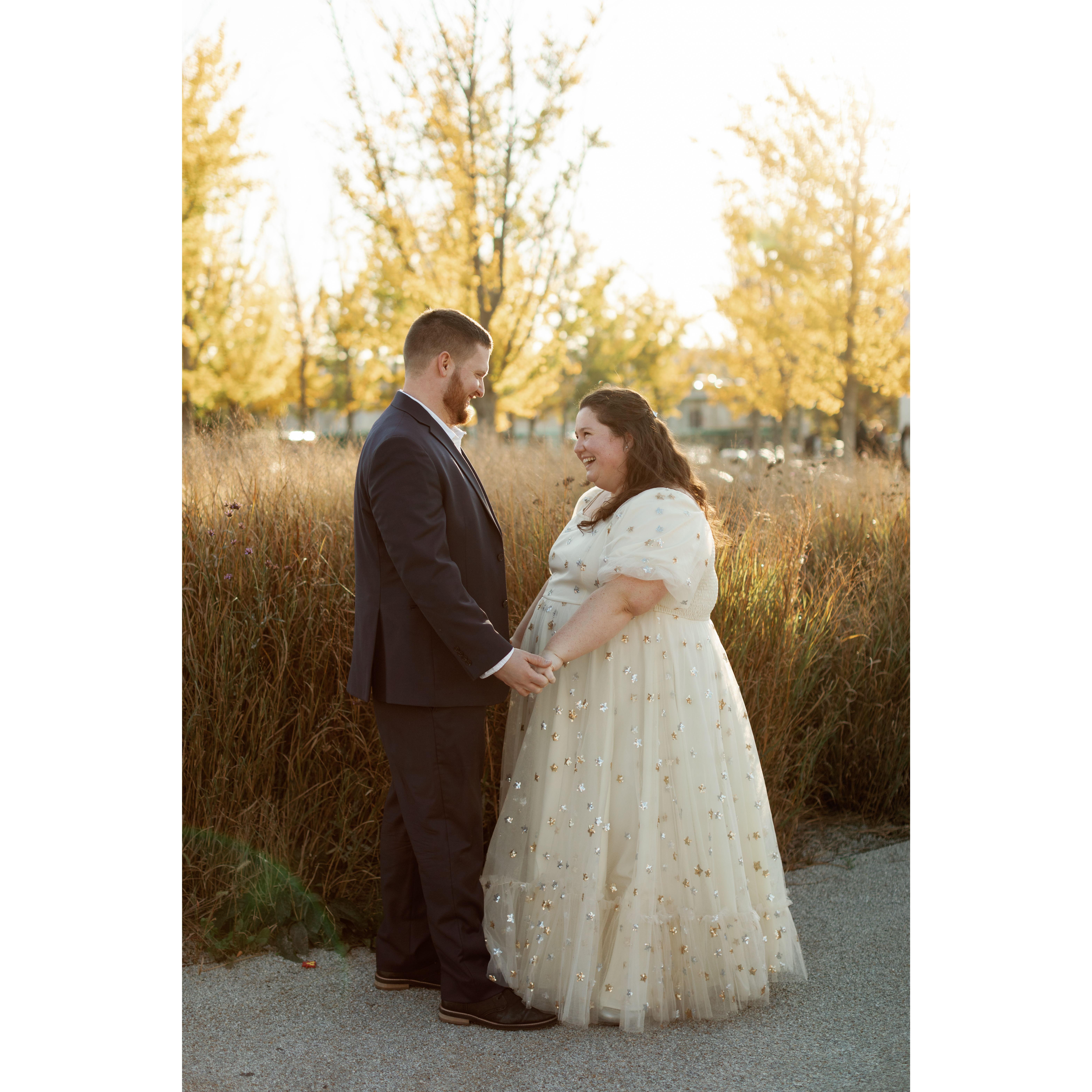 Our engagement photos taken at the Kennedy Center in November 2023.