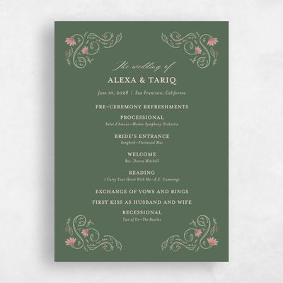 Green Standard Wedding Program - Sabriel