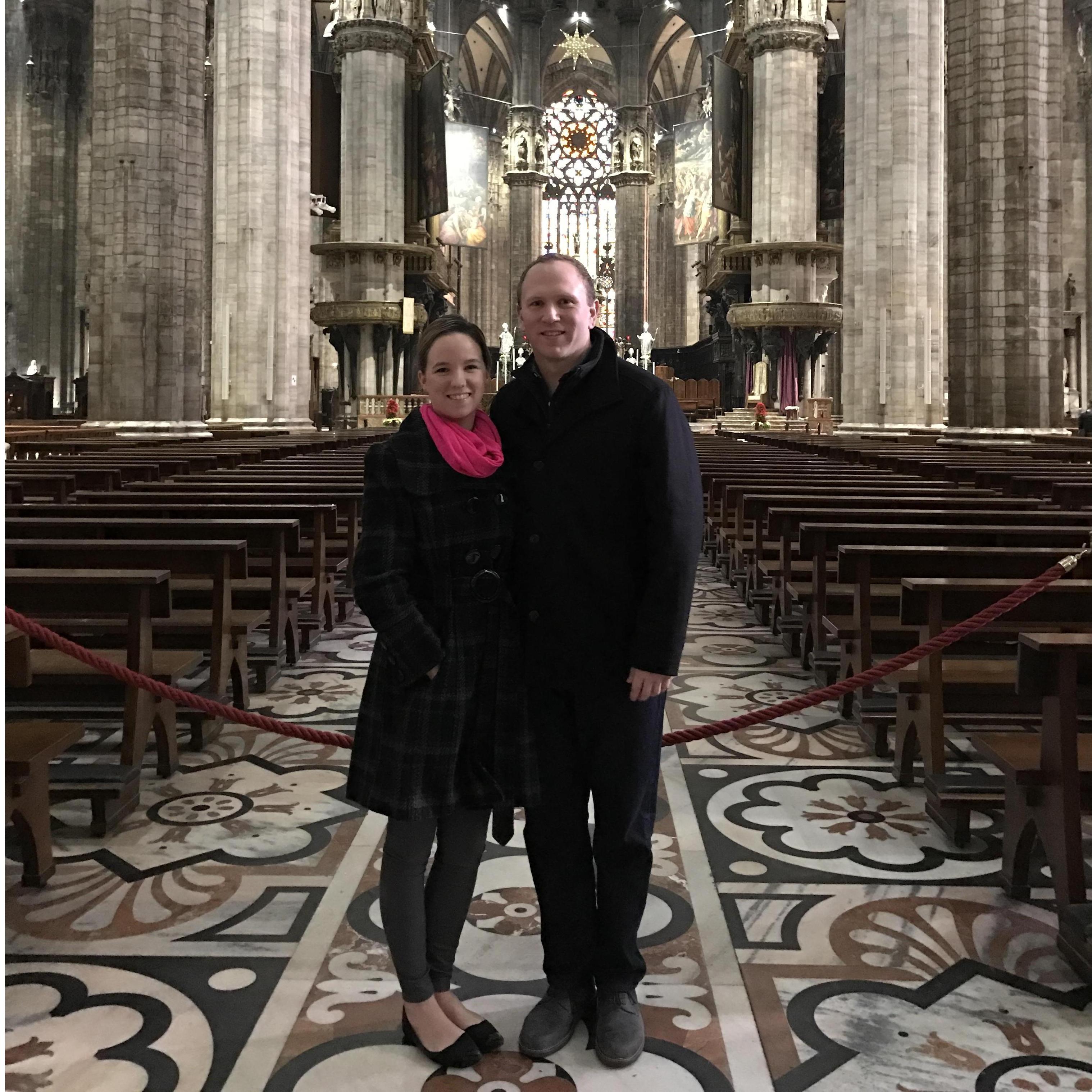 Il Duomo in Milan. Greg designed the setting in Brittni's engagement ring after the tiles in this cathedral.