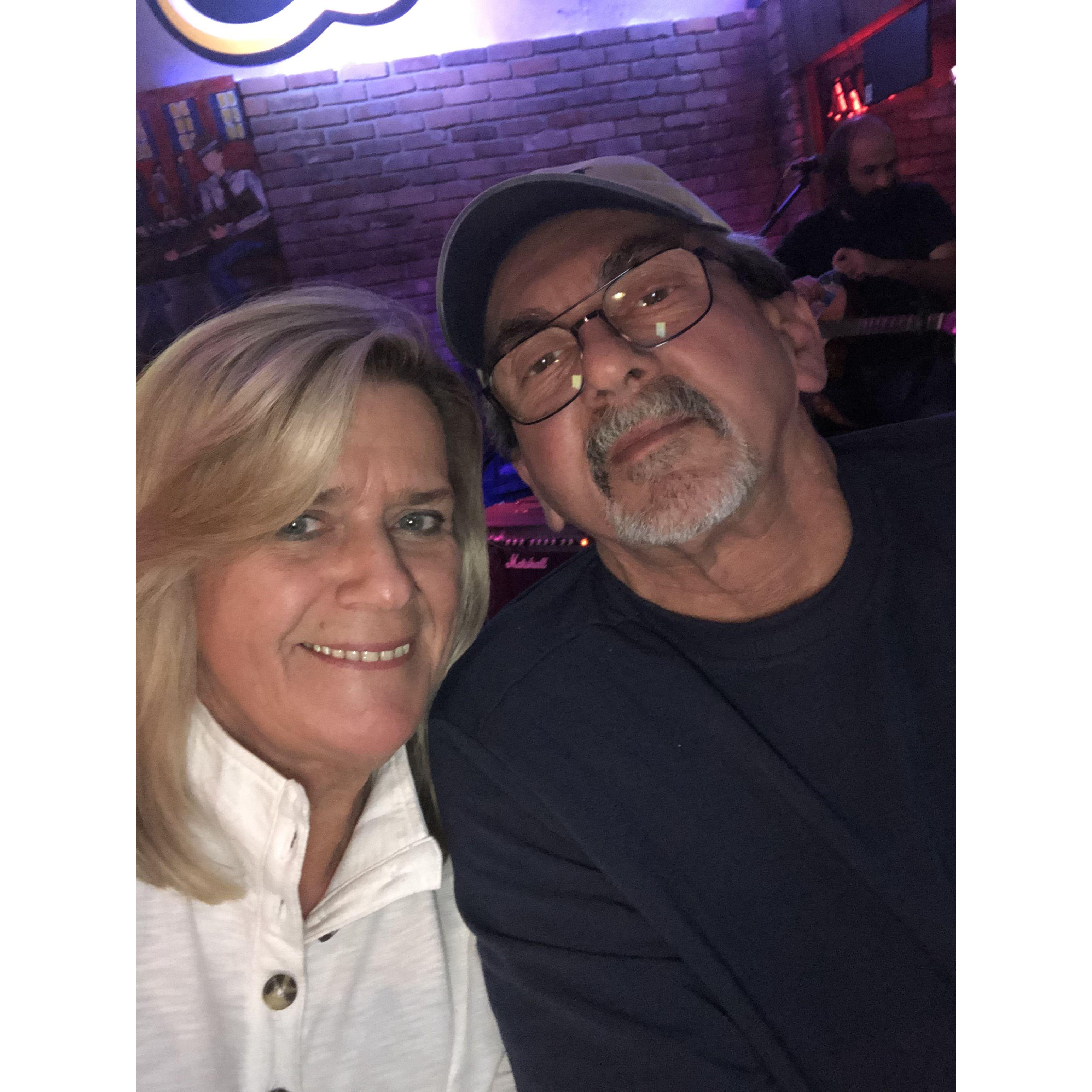 This is my favorite picture of us.  We had a great time that night.  Good food and good music is always a nice combination.