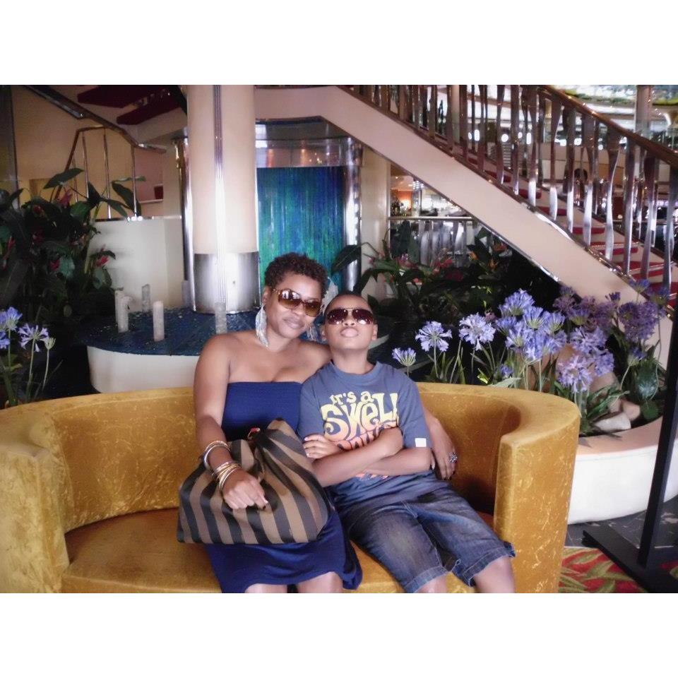 Me and my baby boy Kayin on one of our many cruises