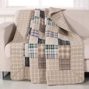 Greenland Home Oxford 100% Cotton Throw Blanket, Tan 50 x 60 in