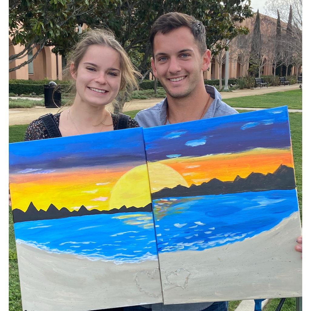 Pinot's Palet paint and sip for our first Valentine's Day together (Feburary 2021)