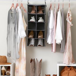 10-Pocket Hanging Closet Shoe Organizer