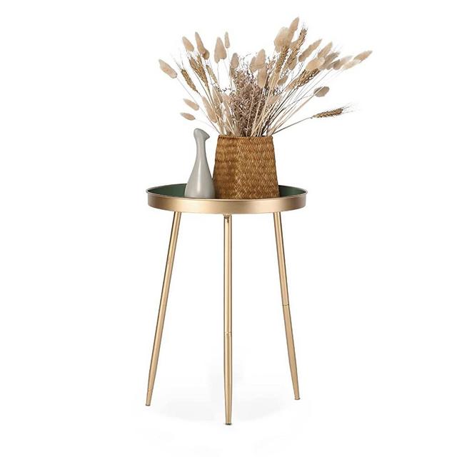 Lagute Metal Plant Stand - Mid Century Tall Plant Stands for Indoor Plants - Modern Plant Table for Flower Pots - Round Side Table End Table Home Decor, 112.99"Dx18.9"H, Green