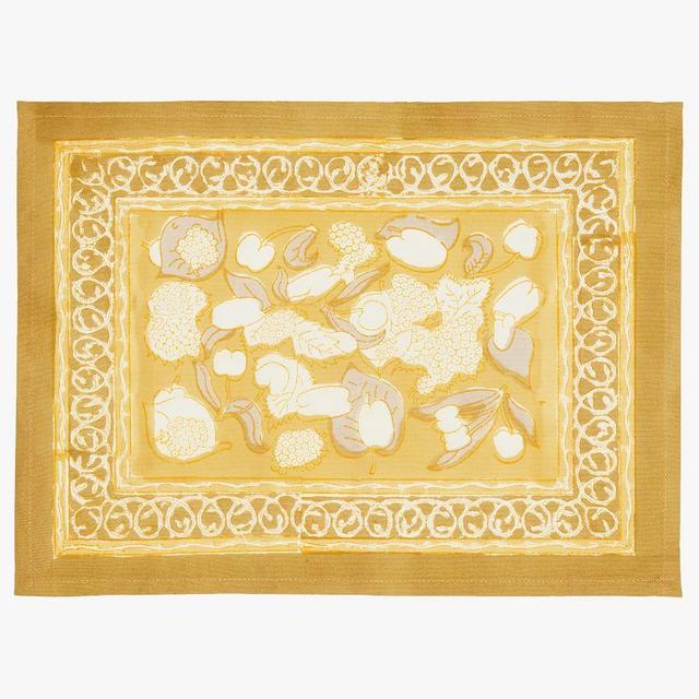 Camille Cotton Placemats, 15" x 18" - Set of 6 - Dijon/Grey
