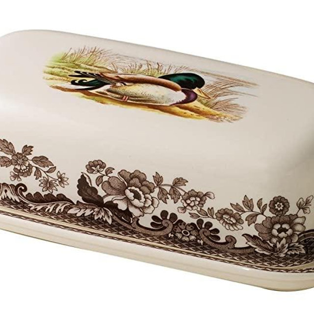 Spode Woodland Mallard Covered Butter Dish