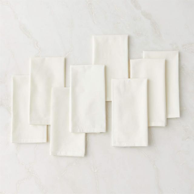 Poplin Ivory Cloth Napkins Set of 8