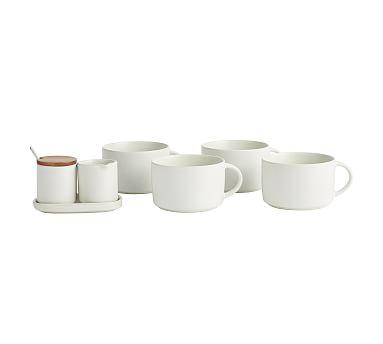Mason Stoneware Beverage Sets, Set of 5 - Ivory