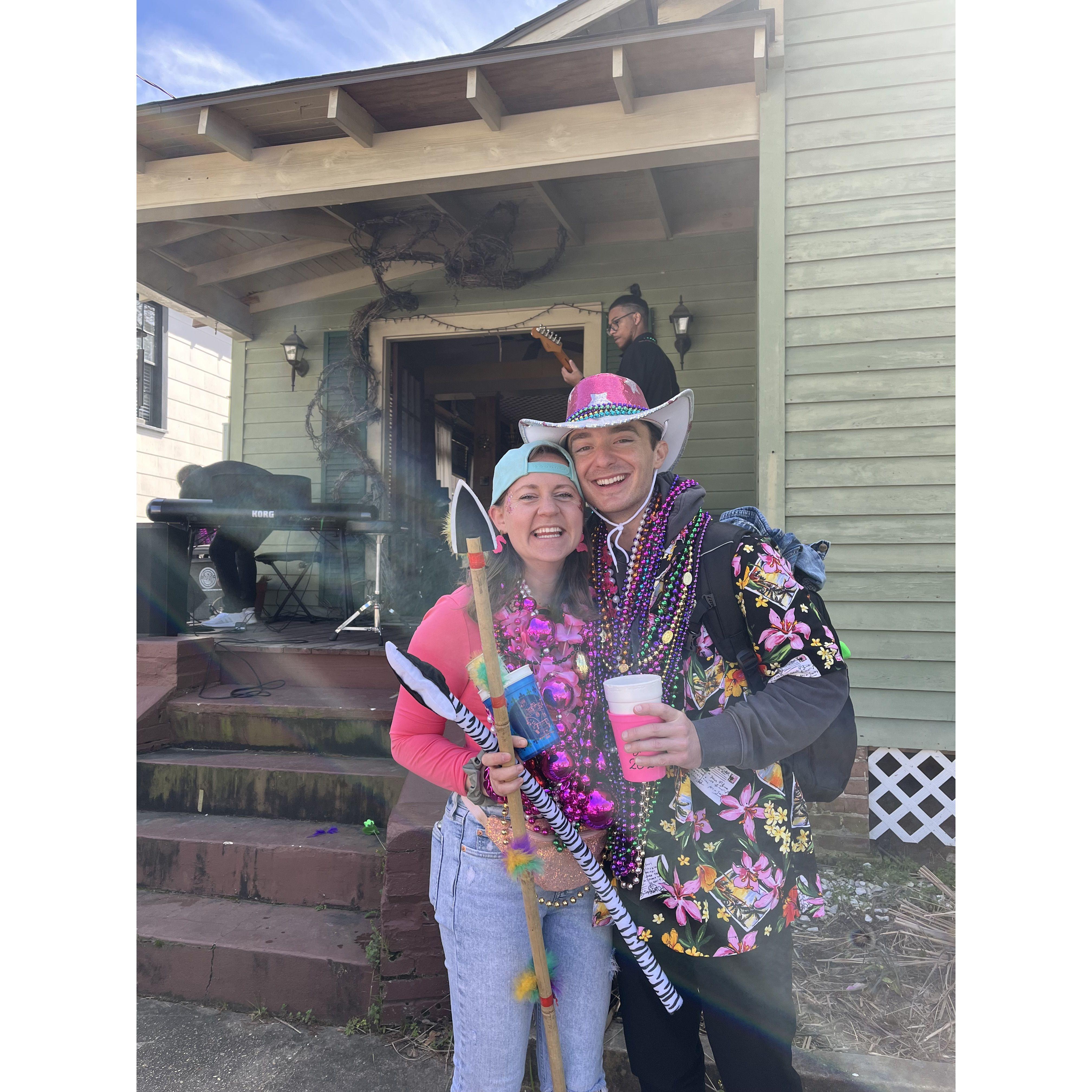 Feb 2023: Our first Spanishtown together (this is our favorite day of the year)!