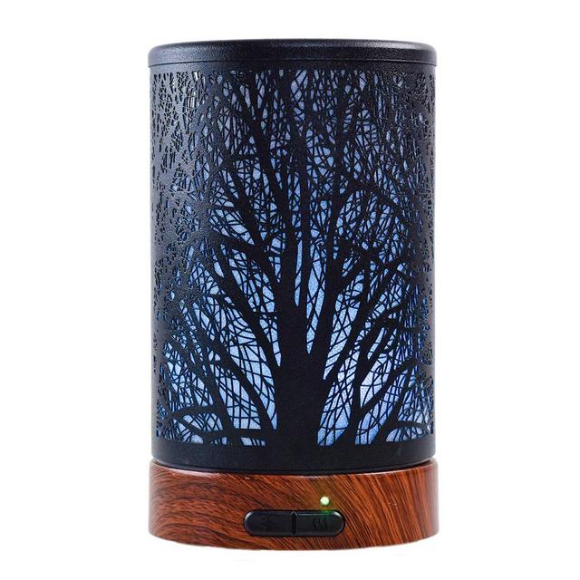 Ultrasonic Cool Mist Essential Oil Diffuser 100ml Capacity Metal Aromatherapy Diffuser with Waterless Auto Shut-Off Protection,7 Colors Changed LED for Home,Office,SPA (Tree)
