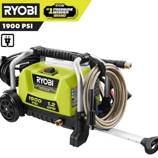 RYOBI 1900 PSI 1.2 GPM Cold Water Wheeled Corded Electric Pressure Washer RY1419MT