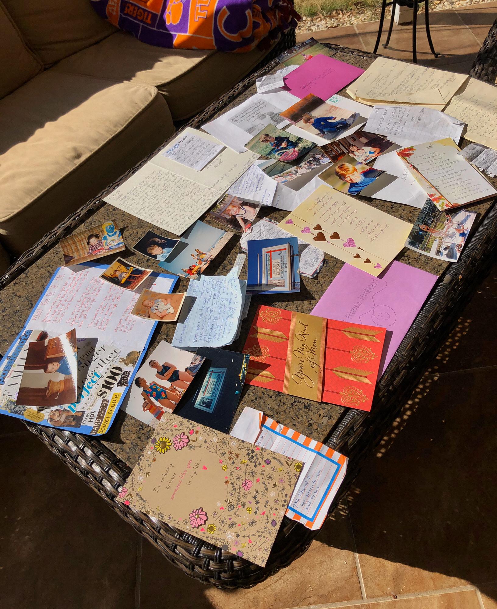 David saved all the notes and cards Allison had written to him. He used them as part of the proposal. He also added some pictures! Oh the memories!!