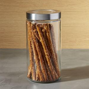 Medium Glass Storage Canister with Stainless Steel Lid