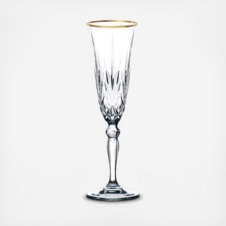 Siena Collection Crystal Champagne Flute Glass, Set of 4