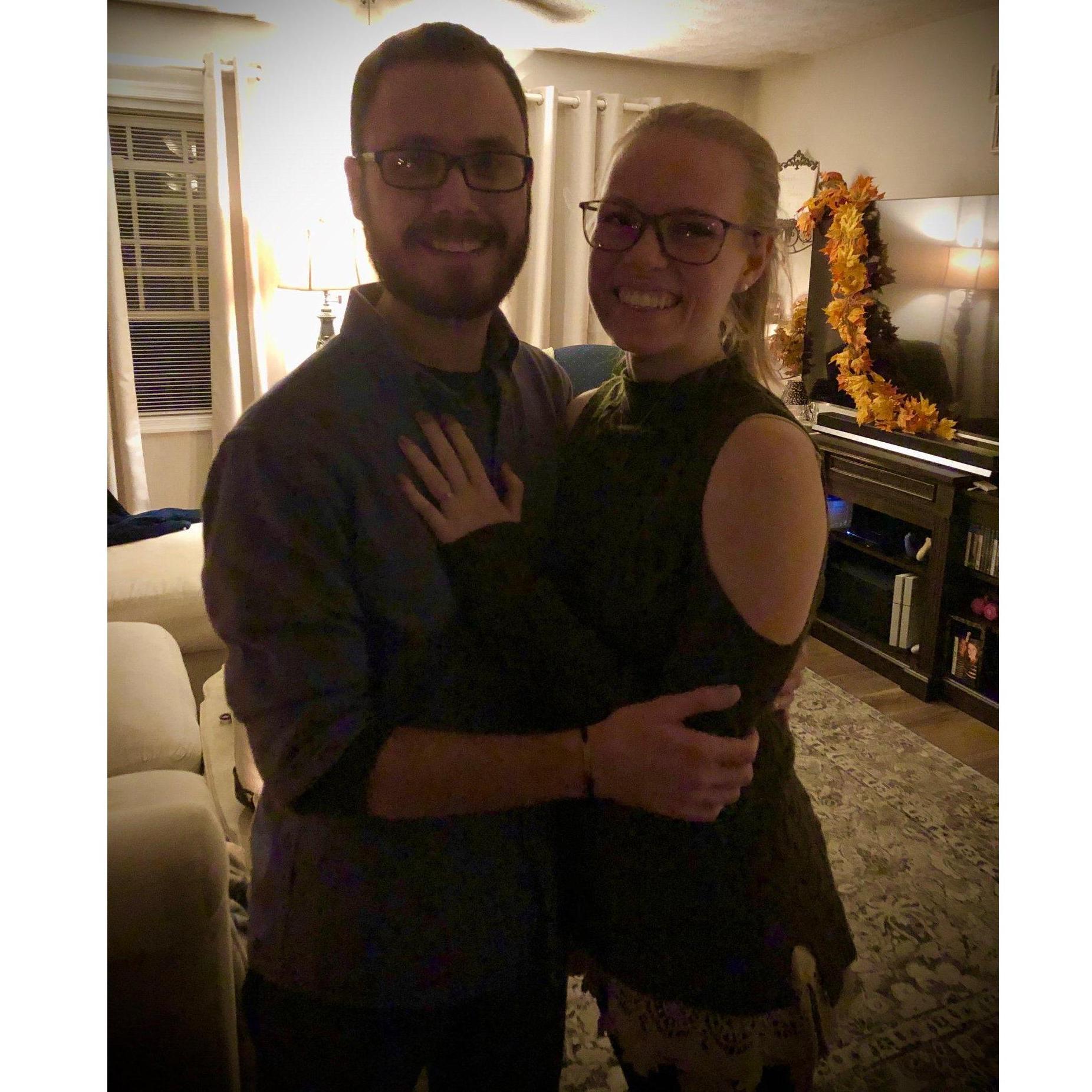 Zach had just proposed in Matron of Honor Savannah's living room on November 9, 2019. Favorite surprise.