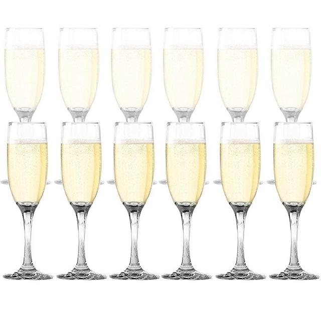 Dailyware Toasting Flutes (Set of 12), Elegant Style Glasses, Perfect for Special Occassions