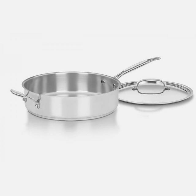 Chef's Classic™ Stainless 5.5 Quart Sauté Pan with Helper Handle & Cover