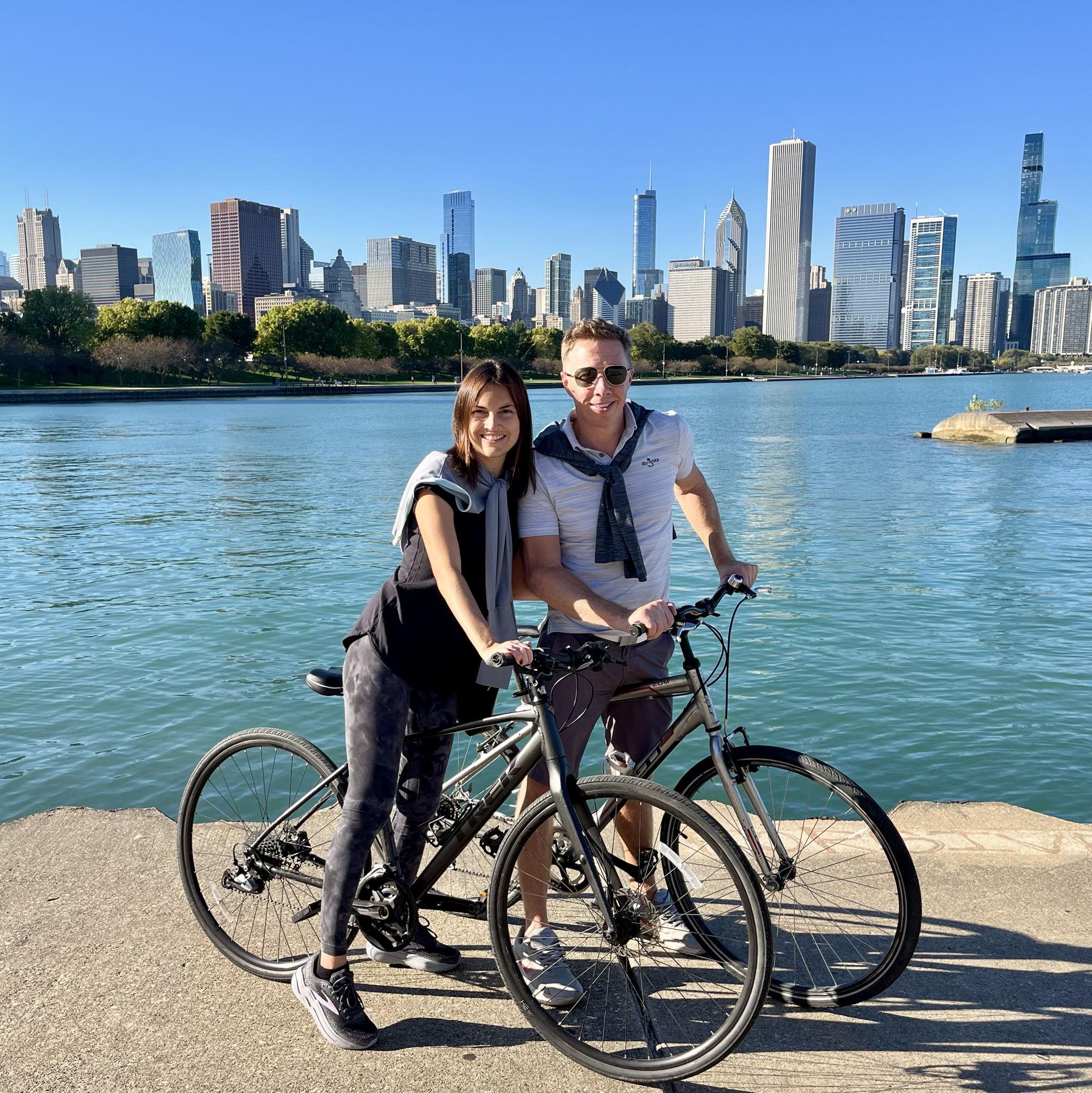 Riding bikes in Chicago, our favorite way to explore a new city!
