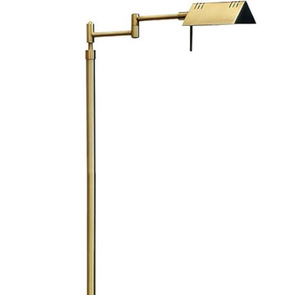O’Bright Dimmable LED Pharmacy Floor Lamp, 12W LED, Full Range Dimming, 360 Degree Swing Arms, Adjustable Heights, Standing Lamp for Reading, Sewing, and Craft, ETL Listed, Antique Brass (Gold)