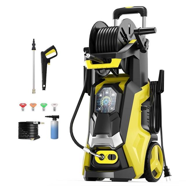 Electric Pressure Washer 5000 PSI 3.3 GPM Power Washer Touch Screen Adjustable Pressure,4 Nozzles and 500ml Foam Cannon Power Washer Cleaning for Car Patio